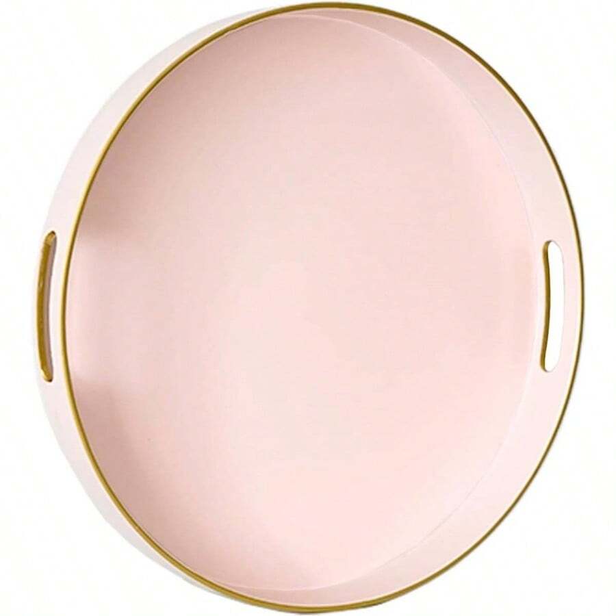 Pink Serving Trays, Decorative Serving Tray With Handles, Coffee Table Rectangular Trays Plastic Tray Ottoman Bathroom, Living Room, 15. U201Dx 10.2u201Dx1.37u201D - Hồng + 13" - Xem 1