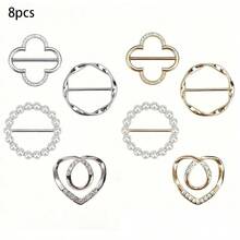 16pcs/8pcs/4pcs Fashion Gold & Silver Scarf Clips, Metal Clothing Corner Knot Clips, Elegant 4pcs Clothing Corner Clips - Fashionable Metal Round Collar Clips For Women Blouses And Dresses, Scarf & Shawl Decorative Clips, Perfect Clothing Accessory - Multicolor - View 12