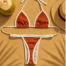 Annaruga Ribbon Bikini Set Curtain Style Beachwear Swim Look Elegant Sensual - TILE - View 4