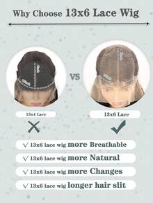 合成耐热 13x6 升级材质柔软丝绸模仿人发波浪发预拔发际线合成高清蕾丝前假发 24 英寸黑锈棕色勃艮第浅棕色合成头发每拔自然发际线日常用于女孩女性角色扮演自然合成柔软假发 - 黑色 - 查看 11