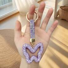 YITUMU Portachiavi di lusso con farfalla di strass - ciondolo scintillante per chiavi di auto, decorazione per borse