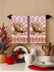 2 piezas/4 piezas/12 piezas Toallas de cocina con estampado de Papá Noel y muñeco de nieve, toallas de baño con estampado festivo navideño, toallas para fiestas navideñas al aire libre, decoración navideña para el hogar, decoración navideña de cocina, estilo moderno, secado rápido, material de microfibra súper suave, rectangular, 15.75IN*23.62IN/40*60CM con estampado digital, adecuado para decoración de fiestas al aire libre, regalos navideños