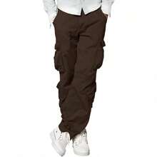 Pantalones cargo para hombre - Marrón oscuro - Ver 1