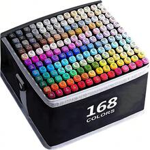 168-Color Alcohol Marking Pen Artist Painting Artistic Marker Double Tip Marker Suitable For Adult Coloring And Painting Supplies Perfect Gift Dual-Tip Brush Marker, Brush And Fine Pen Coloring Brush Set
