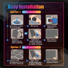 OLOEY 24 piezas de 12 x 12 x 2 pulgadas de espuma acústica de alta densidad con ranuras en forma de diamante, para reducción de ruido en decoración del hogar y oficina, paneles acústicos para espacios grandes como KTV