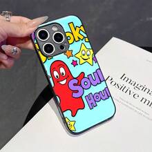 Cute Cartoon Ghost and Star Design  Case Lightweight Shockproof Non-Yellowing for  17 Pro Max 17 Air 16 Pro Max 16e 15 Plus 14 13 12 11 XS Max XR X Durable Protective Cover - Schwarz - Übersicht 4