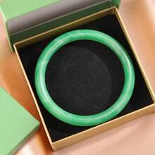2.44 Inch Natural Jade Bangle Bracelet For Women Elegant Jade Bangle Bracelet With Box Thin Good Luck Jewelry Gift - 綠色 - 查看 5