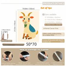 1 gerahmtes/Leinwand Wandkunst, Dinosaurier Tier Thema Dekoration. Badezimmer Wanddekoration. Themen Poster, Schlafzimmer Dekoration, Raumdekoration, Heimdekoration, Ornamente, Winterdekoration für Zuhause, Wanddekoration. Geeignet für Kinderzimmer, Kinderzimmer, Jungen- und Mädchen-Partyräume, Kita-Klassenzimmer Dekoration, wasserfestes Material. Kopfteil Dekorative Tapete, Party Deko Geschenke. Badezimmer Wanddekoration.