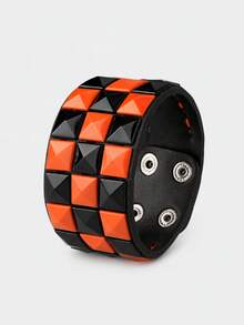 Spike Scene Bracelet Orange With Black Pop Punk - Màu tím - Xem 1