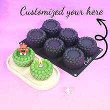 Custom 6-In-1 Round Pearl Cup Mousse Cake Mold DIY French Chocolate Dessert Aromatherapy Candle Silicone Mold