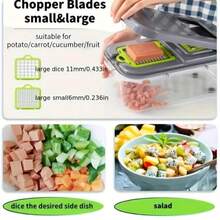 16Pcs Multifunctional Vegetable Cutter Set, Fruit Slicer Handheld Food Onion Potato Shredder With Container, Space-Saving Kitchen Gadget, Hand Wash Only, Holiday Gift For Thanksgiving Christmas Halloween Valentine New Year - Green - View 12