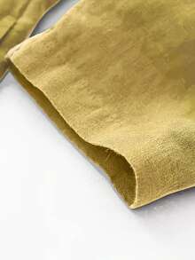 Women's V-Neck Open Front Casual Elegant 3/4 Sleeve Loose Midi Dress, Autumn/Spring