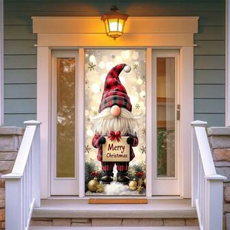 2D Santa Claus Door Decor Set With Gifts - Made Of Polyester Fiber, Suitable For Birthday, Party And Special Occasions, Adds Style