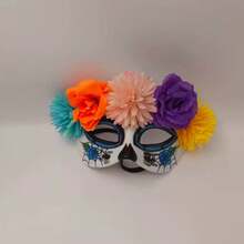 1pc Masquerade Ball Mask, Halloween Ghost Flower Face Mask For Costume Party Performance Prop