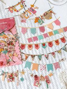 10 件/包复古长三角旗贴纸，手工制作，适用于剪贴簿、DIY 装饰、信封、相册、杂志 - 彩色 - 查看 9