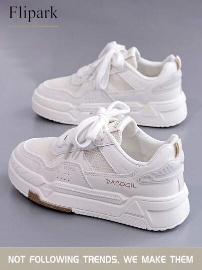 Flipark Vita utomhussportskor med spets och mesh för kvinnor, vår och höst 2024, nya andasskor för casual plattform