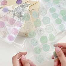 18 piezas de pegatinas de sello de cera con estampado en caliente 3D, forma de sello retro, pegatinas de sello de cera retro, etiquetas de sellado de sobres para decoración de diarios, papelería, adecuadas para manualidades de scrapbooking, elaboración de tarjetas, invitaciones, sellado de sobres, pegatinas de cuaderno con efecto de goteo de cera en 3D, pegatinas decorativas de sellado de sobres DIY, etiquetas de sellado de sobres de papelería para decoración de diarios