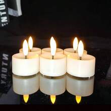 Flameless Tealight Candles, Operated Lights Flickering Tea Lights Wedding Party Halloween Party Theme Party, Holiday Decor Home Decorations, Set Of 6