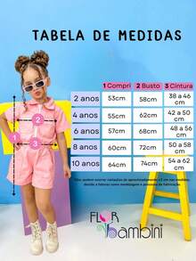 Kit 2 Macacao Infantil Menina Blogueirinha Jardineira Jeans Juvenil Shorts Zíper Moda Casual - Rosa chiclete - Visão 3
