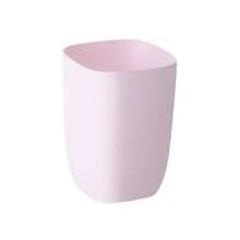 Cubo de basura pequeo para bao, dormitorio, cocina, cesta de basura de plstico para oficina, L, color blanco mate - Rosa - Ver 2