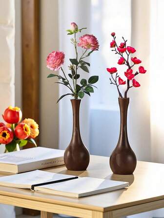 黑胡桃木实木花瓶香薰器，餐桌小花瓶装饰，个性化创意复古干花摆件，木质葫芦香薰器，木质车载香薰器，室内简约办公桌面装饰花瓶摆件