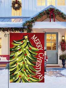 1pc Welcome Winter Coming, Welcome Christmas Double Garden Flag, Durable Polyester, Festive Christmas Tree Design, Suitable For Outdoor Festive Decoration - View 8