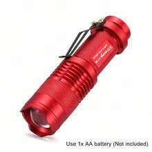 Alonefire Red Light Zoom Flashlight Mini, Suitable For Hunting, Bees, Fishing, Vein Detection, Astronomy, Star Gazing, Hotel Camera Detection, Flashlight, AA Battery - Red - View 9