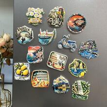 1pc Italian Landmark Fridge Magnet, 3D Resin Milan Duomo, Venice Canal & Italian Motorcycle (Vespa), Travel Souvenir Gift, Home Office Fridge Decor