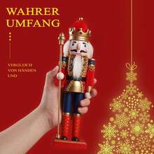 Klassischer Nussknacker König 30CM Handgehaltenes Zepter Weihnachtsdekoration Für Tisch Vitrine Und Wohnzimmer Festliches Geschenk