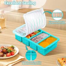 Silicone Freezer Molds Soup With Lid U2013 1 - Cup Soup Container Style Cube Trays Freezer, Meal Prep Food Storage, Freeze 250mL125mL Portions U2013 2 Pack - 湖藍色 - 查看 6