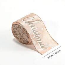 1 pièce Ruban de Noël, carreaux de champagne, motif lettres Joyeux Noël, nœud DIY boîte-cadeau décoration sapin de Noël. Décoration de maison, décorations de Noël, décoration de pièce, hiver
