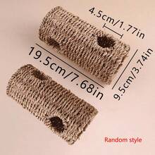 1个仓鼠隧道玩具，手工编织稻草管，适用于鹦鹉、仓鼠、豚鼠、小型宠物，互动式躲藏训练配件 - 彩色 - 查看 11