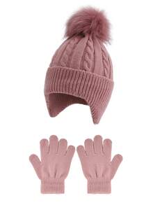1 Set (1 Hat + 1 Pair Gloves) Kids Knitted Beanie Hat And Gloves Set, Autumn/Winter - 1PC - View 13