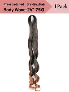 8 包 75 克/包 法式卷发辫子 24 英寸自然预拉伸弹性编织发散波浪钩针编织发 法式卷发合成接发 女士波西米亚风盒状辫子