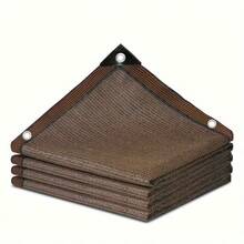 Tela de sombreamento em polietileno marrom-café (1 unidade), com 80% de proteção solar, design retangular minimalista, feita de polietileno durável, malha resistente com bordas reforçadas e ilhós metálicos a cada metro para fácil instalação. Ideal para sombreamento de varandas, jardinagem, cercados para animais de estimação e uso em todas as estações do ano.