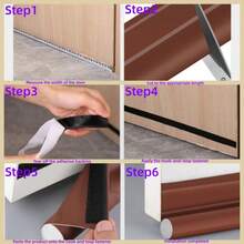 1pcs Heavy Duty Door Draft Blocker With Adhesive - Adjustable Under Door Seal Strip For All-Season Insulation, Noise Reduction , Weatherproof Gap Guard For Interior/Exterior Doors (Gray/Brown/Black), Flexible Installation | Durable Sealing Strip.    Single-Sided Door Bottom Seal Strip Wear-Resistant Seam Tape Soundproof Windproof Dustproof Insect Magic Adhesive Sealing Strip - Brown - View 3