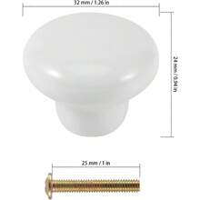 KEILEOHO 35 piezas de pomos de cerámica para armarios pomos de cajones blancos vintage con 35 tornillos pomos de armarios blancos mejorados para cajones vestidores puertas y cocinas - Blanco - Ver 2