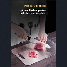 1PC Stainless Steel Cutting Board With 3 Sizes, Double - Sided Kitchen Chopping Board, Easy Clean & Storage Tool For Fruits Vegetables - 1PC Small 20*30cm - View 9