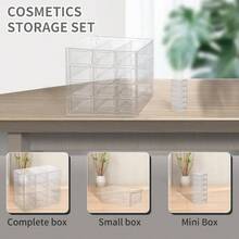 Caja de cajones apilable u2013 Caja de almacenamiento con 12 cajones u2013 Organizador de cajn de escritorio u2013 Caja de almacenamiento de plstico cajones para accesorios, oficina, costura, manualidades - Cuadrícula de 12 campos - Ver 6