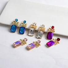 New Arrival Bestselling Crystal Bow Minimalist Elegant Rhinestone Earrings, Versatile Women Jewelry