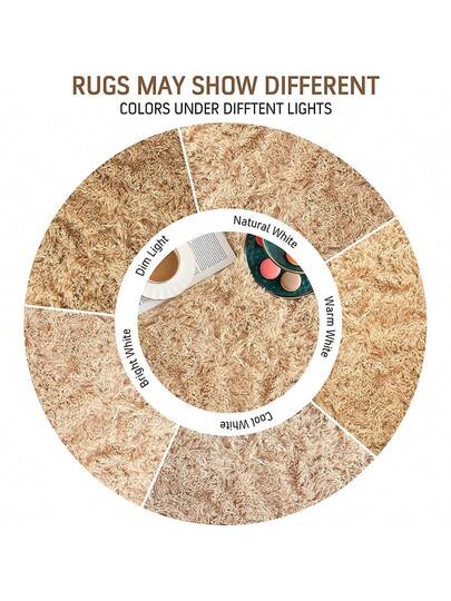 Moderne Indoor Zachte Lightweight Vloerkleed Living Room Bedroom Dorm Polyester Tufted Throw Runner Home ative Plush Fluffy Furry Fur Area Rugs Camel Comfy Vloer Thin Shag Tapijt view 9