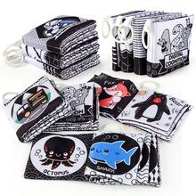 1Pc Black And White Baby Cloth Book For Toddler,Stroller And Crib Hanging Toy,Animal/Fruit/Alphabet/Number Theme,Early Learning Cloth Book For Infant - Multicolor - View 3