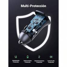 30W C Cargador Auto Carga Rpida, 2 Puertos Adaptador de Coche Tipo C y 3.0 de Aluminio Quick Compatible con 17 16 15 14 13 Pro, Pro, S25 S24 S23 - gris - Ver 8