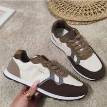 Zapatillas Planas Estilo Casual para Mujer - Comodidad Todo el Día con Suela Flexible, Ideal para Looks Urbanos, Juveniles y Cómodos sin Sacrificar el Estilo - BEIGE/MARRÓN - Ver 5