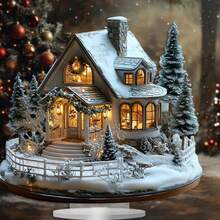 1 件波西米亚风格亚克力雪屋桌面展示架，多用途家居和办公室装饰，节日圣诞礼物，客厅和厨房墙壁艺术