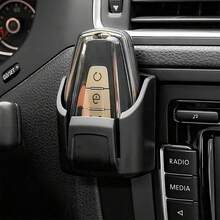 Organizador de llaves de coche de material de PVC con ranura para control remoto - Estante de almacenamiento negro duradero para organizar llaves de coche, tarjetas y accesorios - Se ajusta al tablero y la consola central, soporte para control remoto | Organizador de llaves moderno | Estante de almacenamiento de plástico resistente - Negro - Ver 2