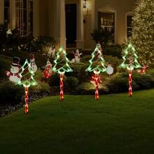 5-Piece/1-Set Solar Christmas Tree Lawn Lights, 8 Modes LED Outdoor Holiday Lighting, Applicable To Patio, Path, Corridor - Perfect Christmas Gift For Garden Porch Decor Christmas Decoration XMAS Decor Christmas Tree Gift Decor Thanksgiving Wedding Home Decor Home Decor Fall Decor Autumn Decor Birthday Decorations For Gifts Party Supplies Indoor Outdoor Garden Holiday Festival Decor Halloween Decor Wall Decor Halloween Ornaments