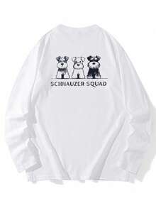 T-Shirt Long Sleeve Autumn Ladies Fashion T-Shirt Office Casual 210g Cotton Character Print Loose Fit Black Y2K Ladies Tops - White - View 3
