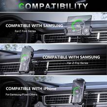 1pc Folding Screen Fast Charging Automatic Clamping Car Phone Holder With Adjustable Horizontal And Vertical Angles For Dashboard - 15W Wireless Car Charger Compatible With All Ph//O/Nes - IPh/O///Ne 15/14/13/12/11 Pro Max/Xs, Sa///M/Sung Galaxy S24 Ultra/S23/S22/S21/S20/S10+/Fold6