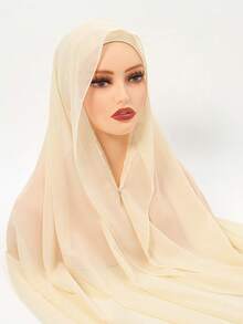 1 Stück Damen Chiffon Kapuzenschal mit Kordelzug und Magnetverschluss, Hijab Schals - atmungsaktiv & bequem für den täglichen Gebrauch zu Kleidern